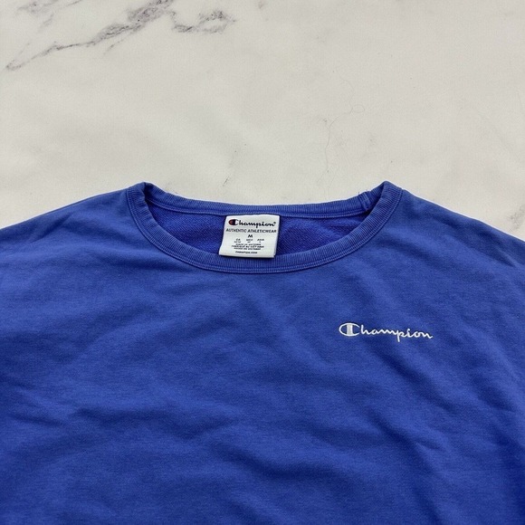 Champion Womens Cropped Pullover Sweatshirt Size M Periwinkle Purple Lounge - Picture 2 of 12